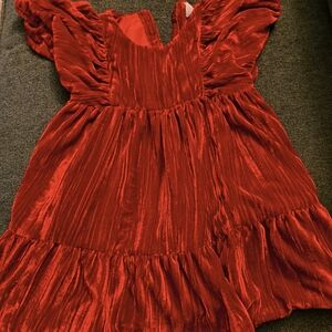 Elegant Red Velvet Dress